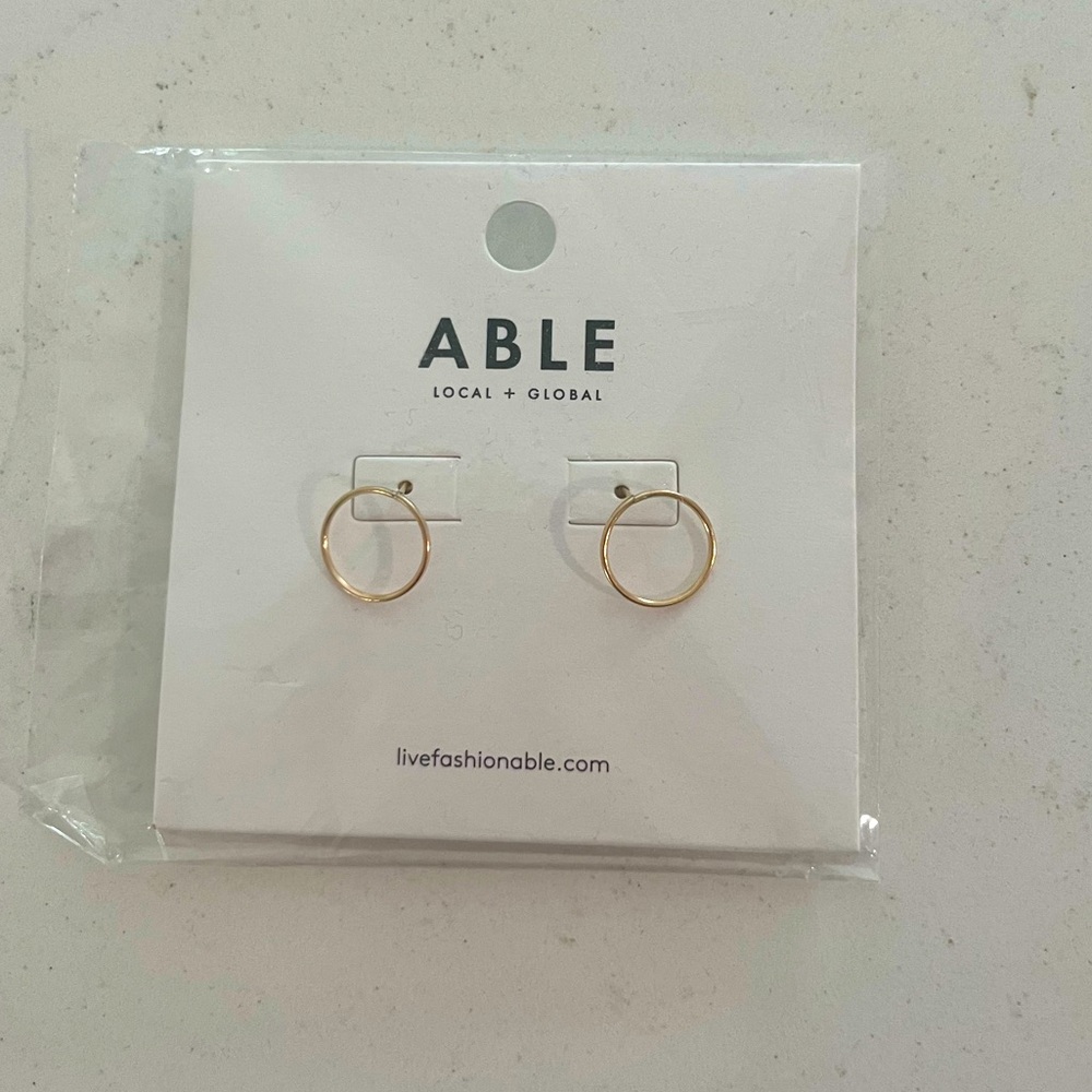 ABLE handmade circle gold earrings